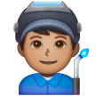 Man Factory Worker: Medium Skin Tone on Samsung
