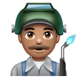 Man Factory Worker: Medium Skin Tone on WhatsApp