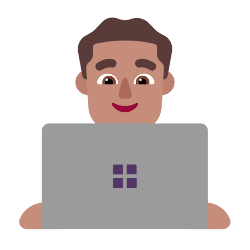 Man Technologist: Medium Skin Tone on Microsoft Fluent