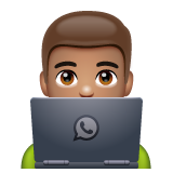 Man Technologist: Medium Skin Tone on WhatsApp
