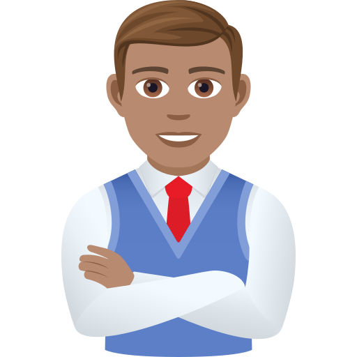 Man Office Worker: Medium Skin Tone on JoyPixels