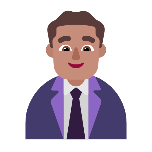 Man Office Worker: Medium Skin Tone on Microsoft Fluent