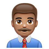 Man Office Worker: Medium Skin Tone on WhatsApp