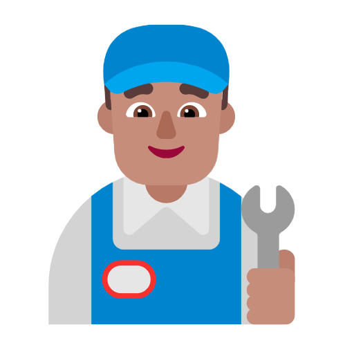 Man Mechanic: Medium Skin Tone on Microsoft Fluent