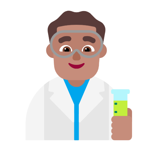 Man Scientist: Medium Skin Tone on Microsoft Fluent