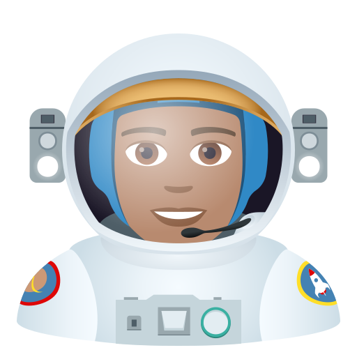 Man Astronaut: Medium Skin Tone on JoyPixels