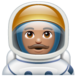 Man Astronaut: Medium Skin Tone on WhatsApp