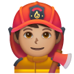 Man Firefighter: Medium Skin Tone on Samsung
