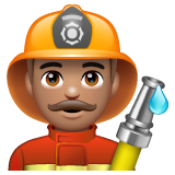 Man Firefighter: Medium Skin Tone on WhatsApp