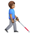 Man With White Cane Facing Right: Medium Skin Tone on Samsung