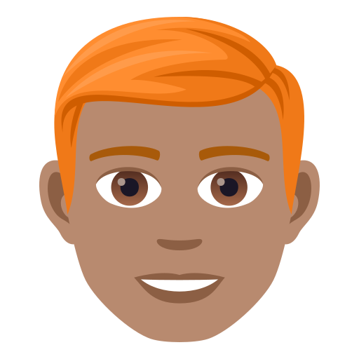 Man: Red Hair: Medium Skin Tone on JoyPixels