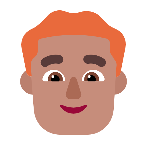 Man: Red Hair: Medium Skin Tone on Microsoft Fluent