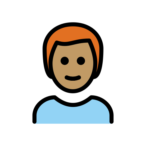 Man: Red Hair: Medium Skin Tone on OpenMoji