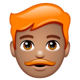 Man: Red Hair: Medium Skin Tone on WhatsApp