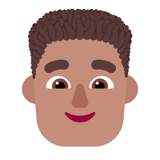 Man: Curly Hair: Medium Skin Tone on Microsoft Fluent