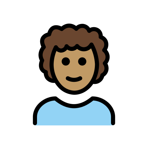 Man: Curly Hair: Medium Skin Tone on OpenMoji