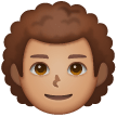 Man: Curly Hair: Medium Skin Tone on Samsung