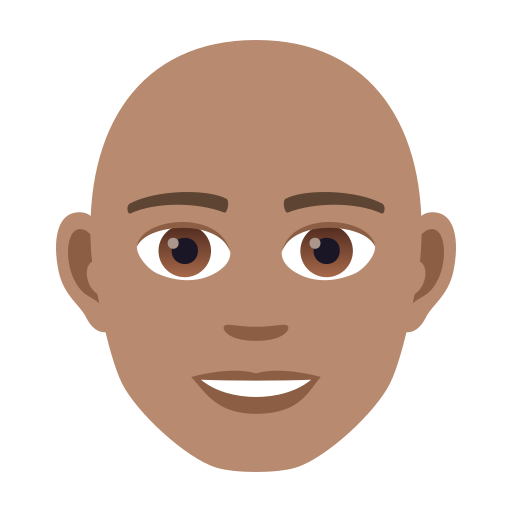 Man: Bald: Medium Skin Tone on JoyPixels