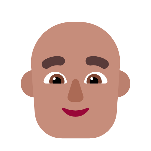 Man: Bald: Medium Skin Tone on Microsoft Fluent