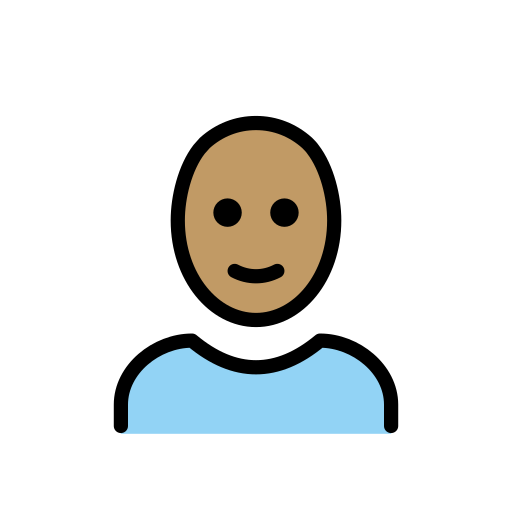 Man: Bald: Medium Skin Tone on OpenMoji