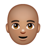 Man: Bald: Medium Skin Tone on WhatsApp