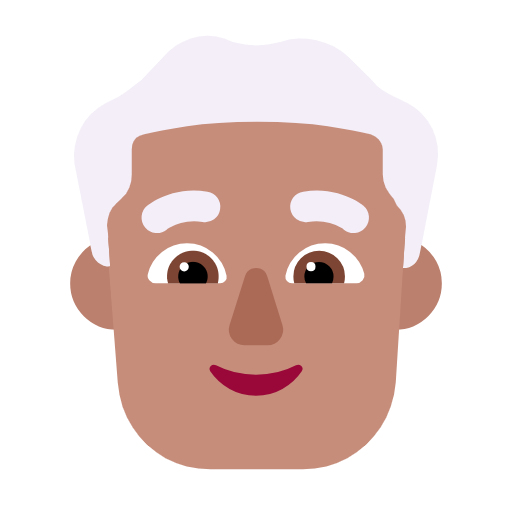 Man: White Hair: Medium Skin Tone on Microsoft Fluent