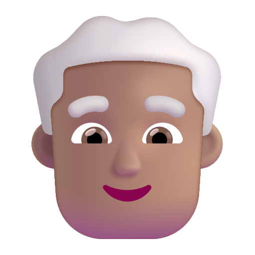 Man: White Hair: Medium Skin Tone on Microsoft 3D