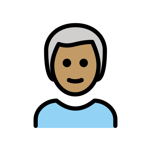 Man: White Hair: Medium Skin Tone on OpenMoji