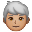Man: White Hair: Medium Skin Tone on Samsung