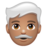Man: White Hair: Medium Skin Tone on WhatsApp