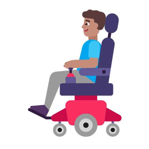 Man In Motorized Wheelchair: Medium Skin Tone on Microsoft Fluent