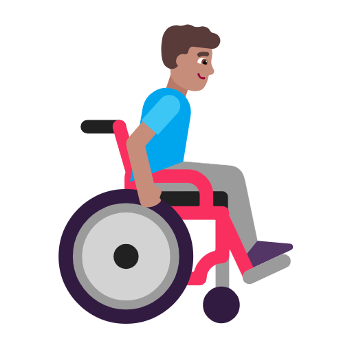 Man In Manual Wheelchair Facing Right: Medium Skin Tone on Microsoft Fluent