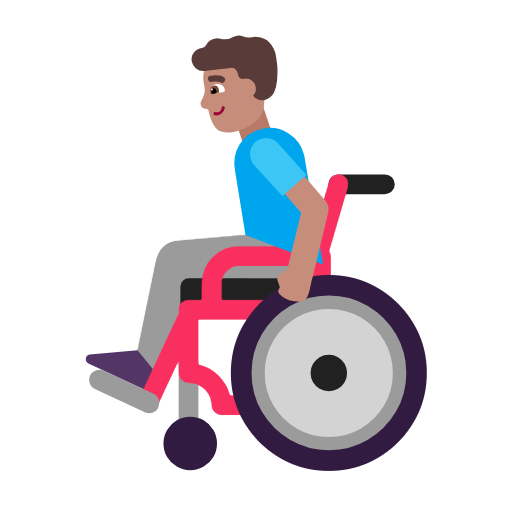 Man In Manual Wheelchair: Medium Skin Tone on Microsoft Fluent