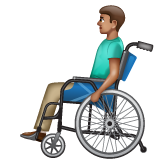 Man In Manual Wheelchair: Medium Skin Tone on WhatsApp