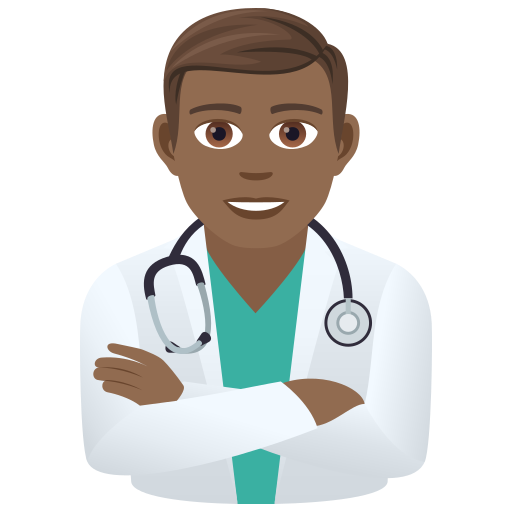 Man Health Worker: Medium-Dark Skin Tone on JoyPixels