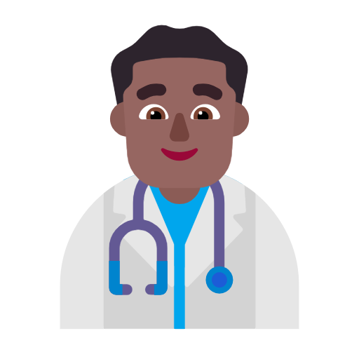 Man Health Worker: Medium-Dark Skin Tone on Microsoft Fluent