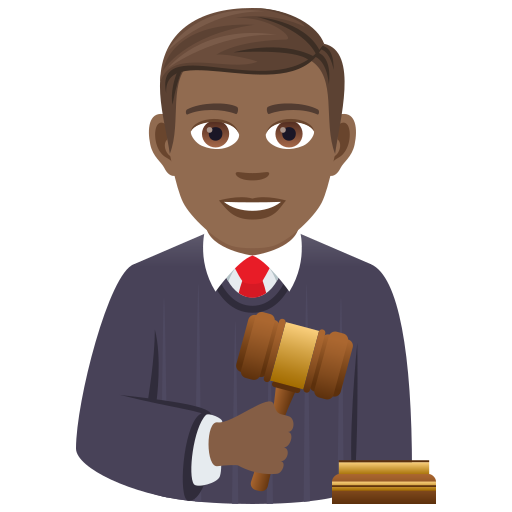 Man Judge: Medium-Dark Skin Tone on JoyPixels
