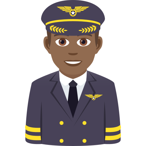 Man Pilot: Medium-Dark Skin Tone on JoyPixels
