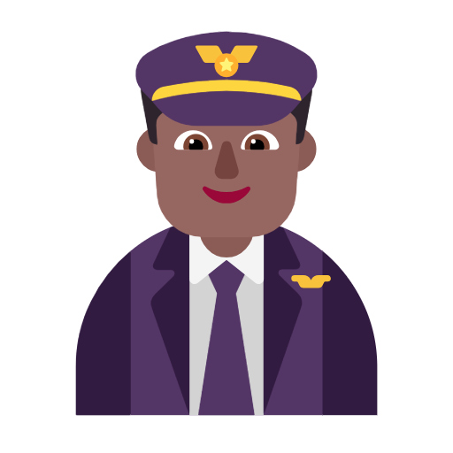 Man Pilot: Medium-Dark Skin Tone on Microsoft Fluent