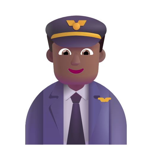 Man Pilot: Medium-Dark Skin Tone on Microsoft 3D