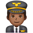 Man Pilot: Medium-Dark Skin Tone on Samsung