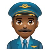 Man Pilot: Medium-Dark Skin Tone on WhatsApp