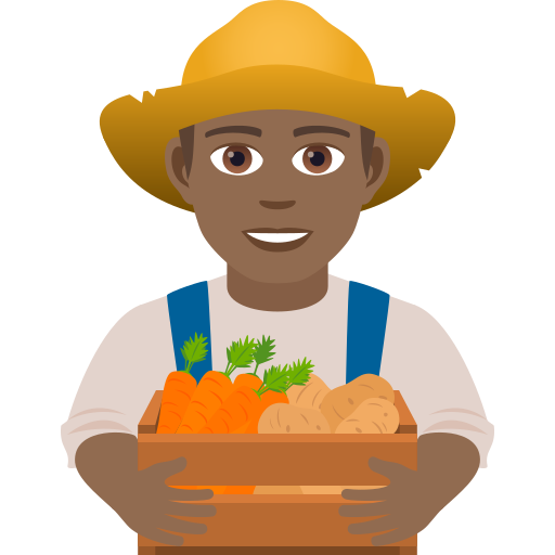 Man Farmer: Medium-Dark Skin Tone on JoyPixels