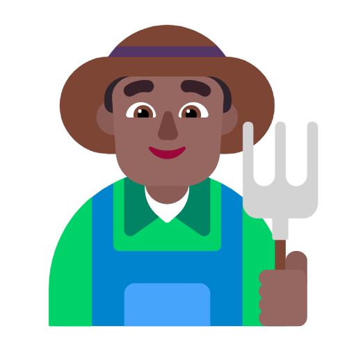 Man Farmer: Medium-Dark Skin Tone on Microsoft Fluent