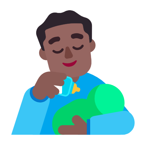 Man Feeding Baby: Medium-Dark Skin Tone on Microsoft Fluent