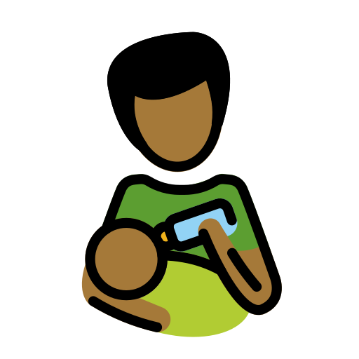 Man Feeding Baby: Medium-Dark Skin Tone on OpenMoji