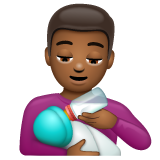 Man Feeding Baby: Medium-Dark Skin Tone on WhatsApp