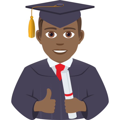Man Student: Medium-Dark Skin Tone on JoyPixels