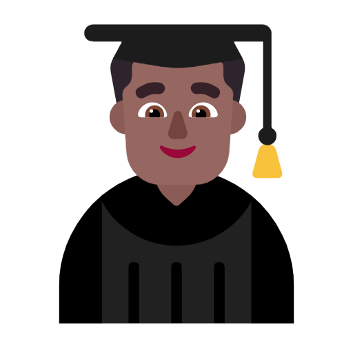 Man Student: Medium-Dark Skin Tone on Microsoft Fluent