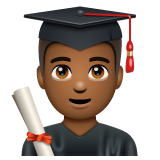 Man Student: Medium-Dark Skin Tone on WhatsApp